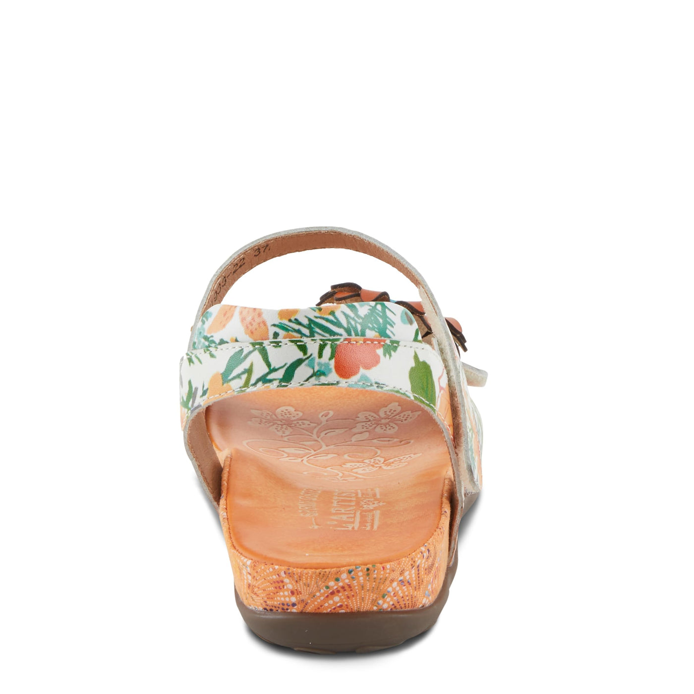 Spring Step L'Artiste Women's GLADYSTEE Leather Padded Sandals - Vibrant Hand-Painted Floral Design, Adjustable Fit