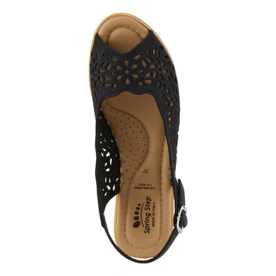 Spring Step Women's Footsie Slide Sandal Black Nubuck EU 41 / US 9.5-10