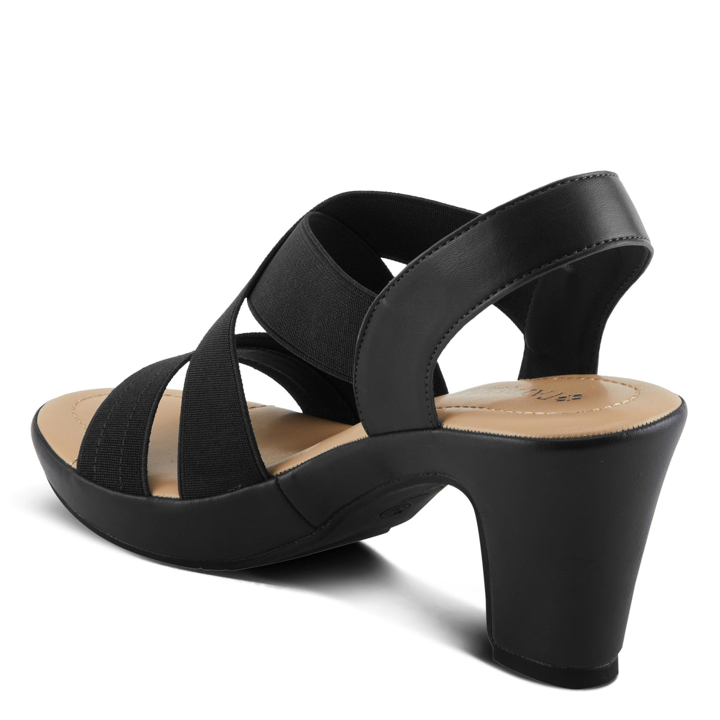 PATRIZIA Women's DIYA-STRETCH Slingback Cross-Over Heeled Sandals Black EU 41 / US 9.5-10