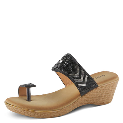 PATRIZIA Women's Geminata Slide Wedge Sandal Black EU 41 / US 9.5-10