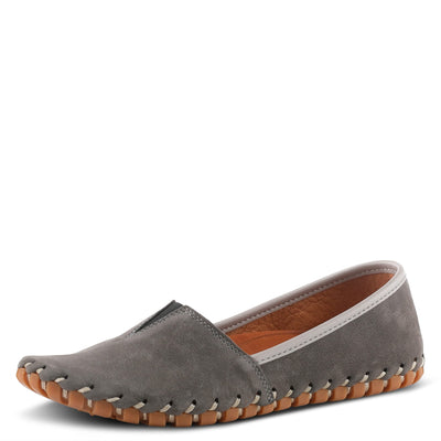 Spring Step Kathaleta Shoes for Women - Ladies Slip-On Shoes with Rubber Outsole - Comfortable Leather Shoes for Womens - Grey EU 39 / US 8.5