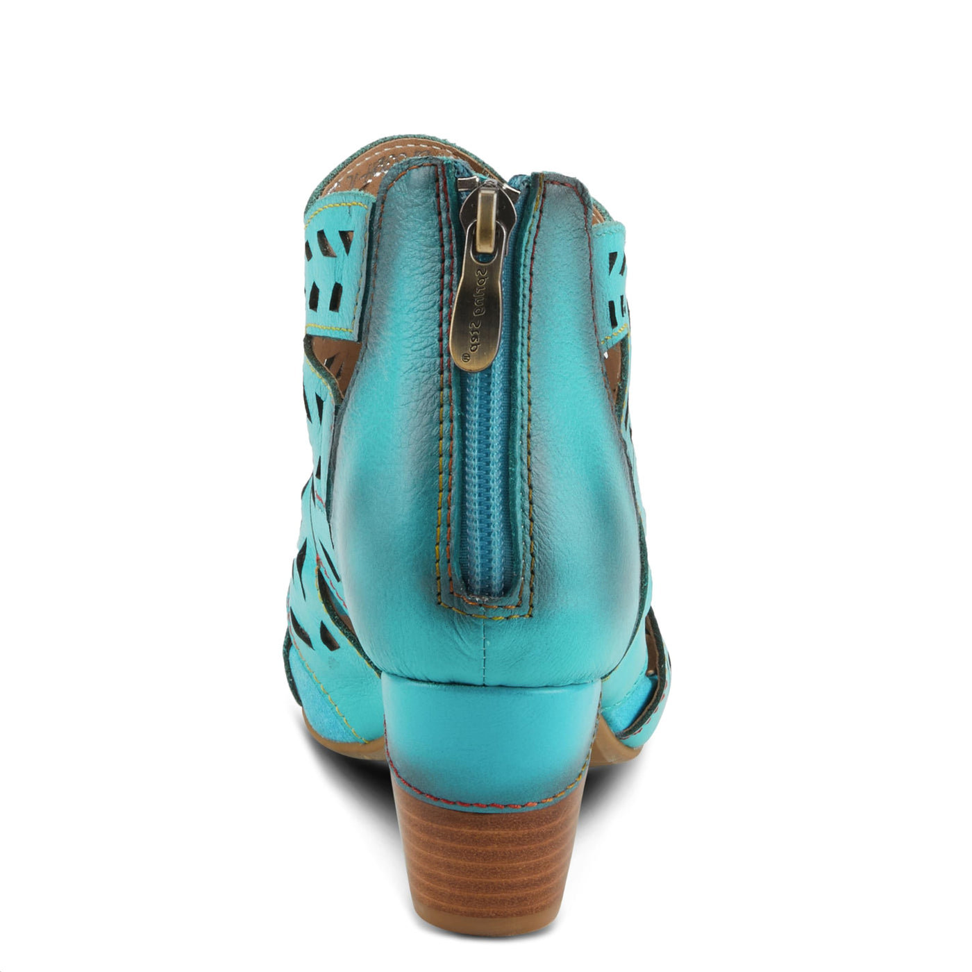 Spring Step L'Artiste Icon Sandals for Women - Ladies Casual Flats Platform Sandal - Hand Painting Summer Shoes for Womens - Turquoise EU 36 / US 5.5-6