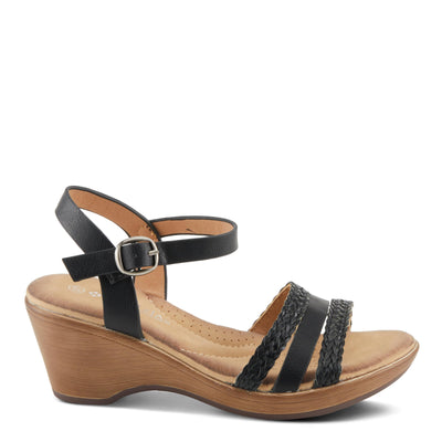 PATRIZIA Women's ZINOVIA Braided Strap Wedge Sandals Black Multi EU 41 / US 9.5-10