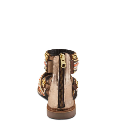 Azura Women's Andromeda Gladiator Flat Sandals with Jewels Gold Multi EU 35 / US 5