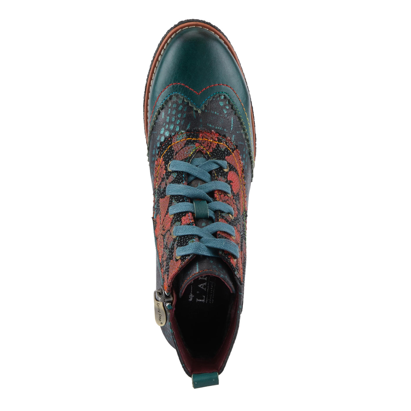 Spring Step L'Artiste Muggianahi Women's Oxford Bootie - Metallic Print, Textured Pin Dots, Fashion-Forward & Comfortable