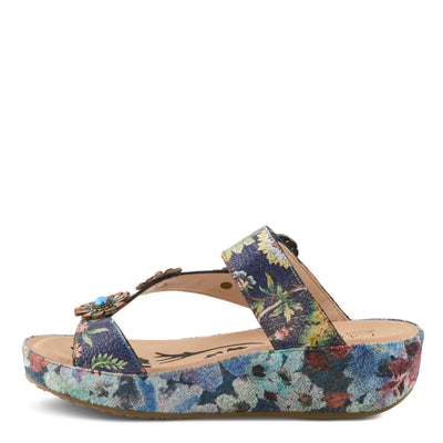 L'Artiste by Spring Step Women's Blissbloom Sandal, Navy Multi, 6.5-7