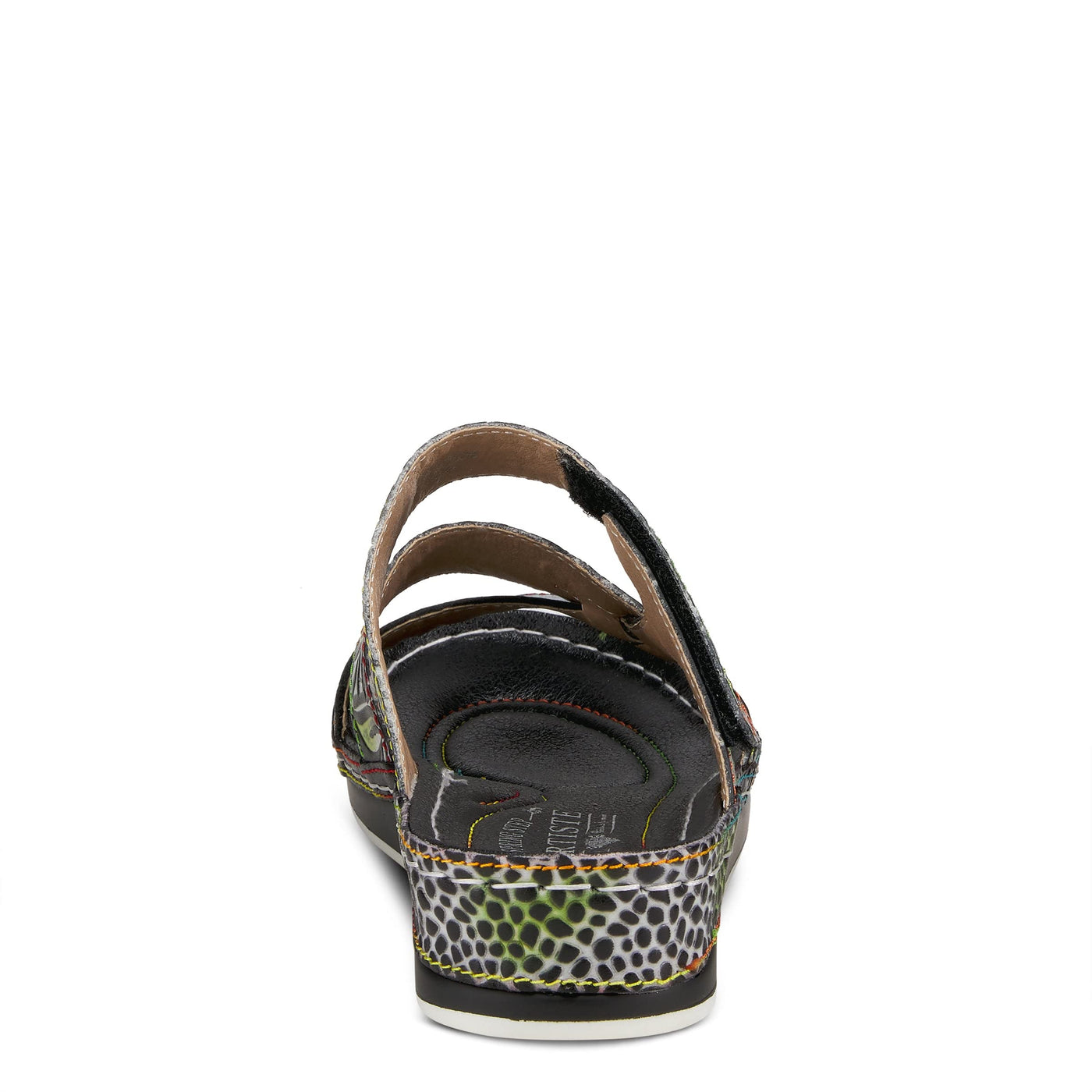Spring Step L'Artiste Women's CAIMAN Wedge Slide Sandal Black Multi EU 35/5