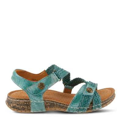 Spring Step L'Artiste Women's Atira Ankle Strap Sandal Teal EU 41 / US 9.5-10