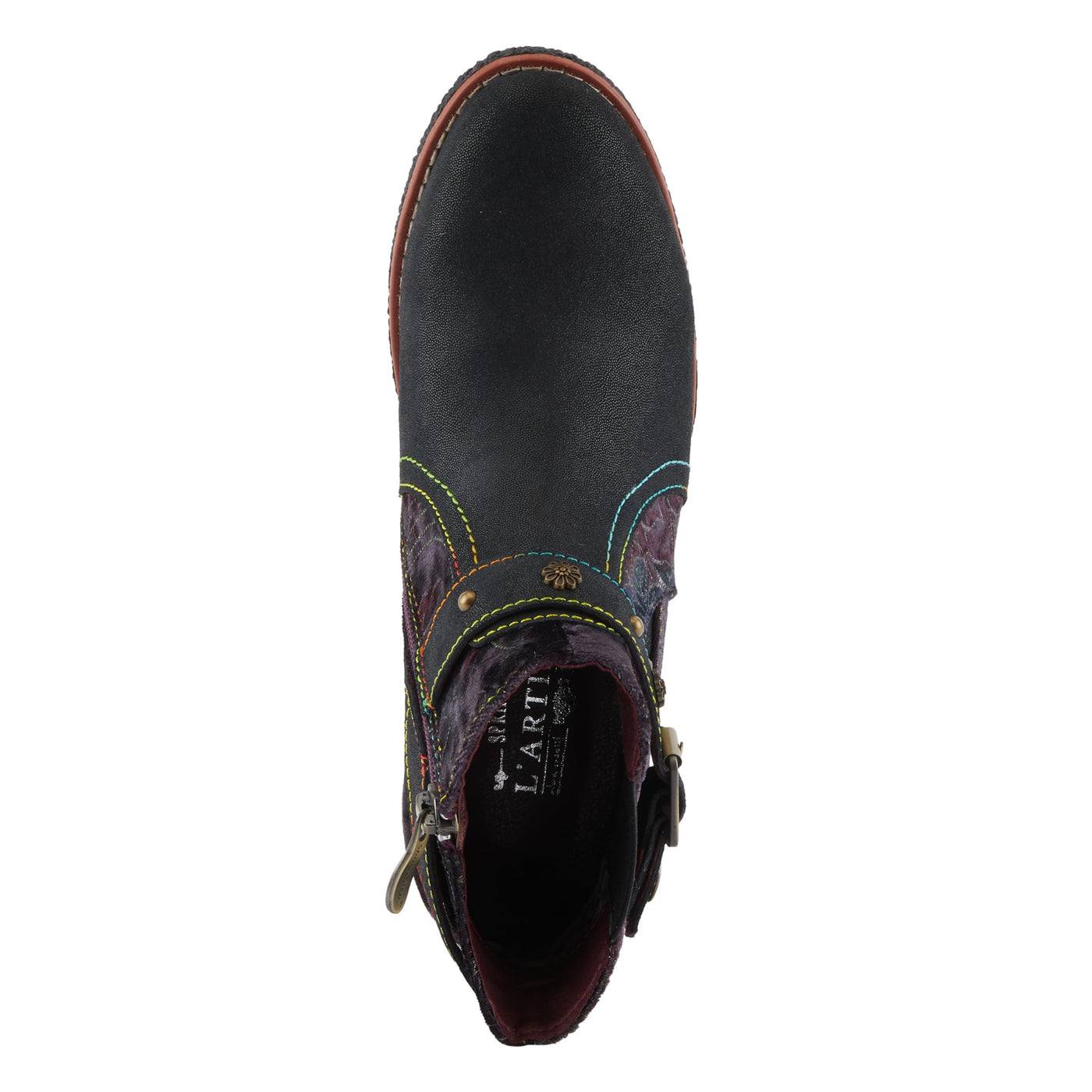 Spring Step L'Artiste Airies Women's Chelsea Boot - Edgy Studs, Ornate Embellishments, Show-Stopping Style Black Metallic EU 36 / US 5.5-6