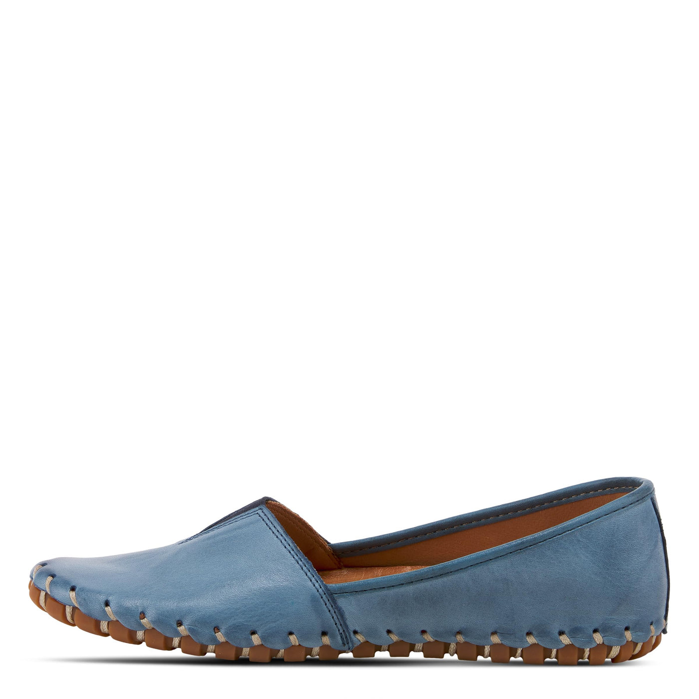 Spring Step Kathaleta Shoes for Women - Ladies Slip-On Shoes with Rubber Outsole - Comfortable Leather Shoes for Womens - Blue EU 41 / US 9.5-10