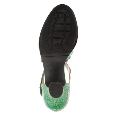 Spring Step L'Artiste Visionary Pump Shoes for Women | French Inspired Hand Painted Leather D'Orsay High Heels for Women with Ankle Strap Green EU 41 / US 9.5-10