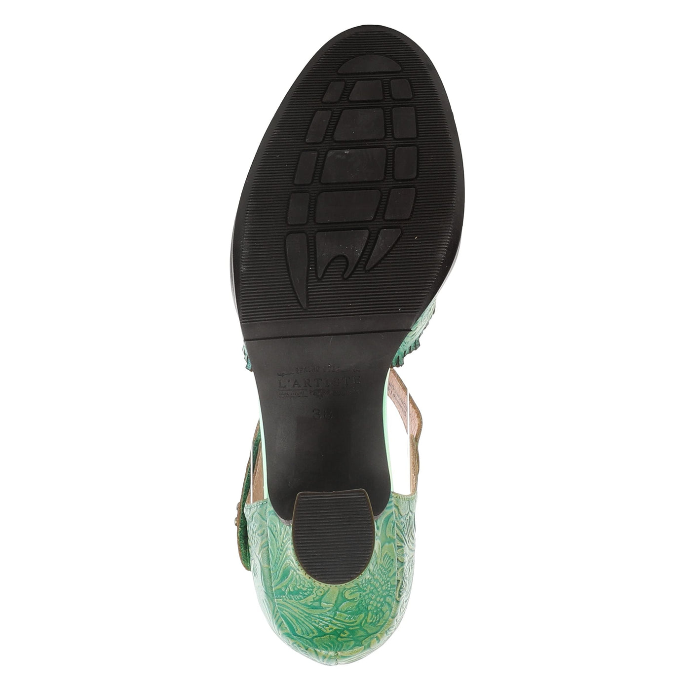 Spring Step L'Artiste Visionary Pump Shoes for Women | French Inspired Hand Painted Leather D'Orsay High Heels for Women with Ankle Strap Green EU 37 / US 6.5-7