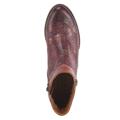 Spring Step L'Artiste Bestlove Ankle Boots for Women Low Heel | Casual Women's Boots Women with Metallic Brush Strokes and Cushion Footbed Bordeaux Multi EU 36 / US 5.5-6