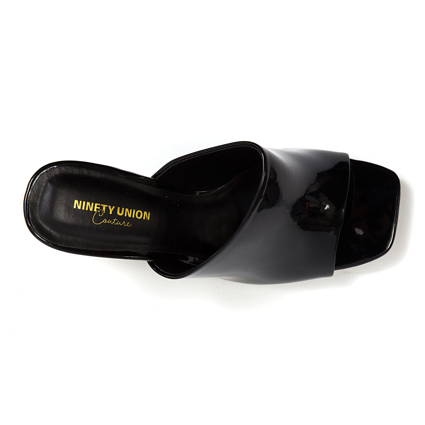 Ninety Union Jloo Open Toe Slide With Circular Metallic Heel, Black, 9