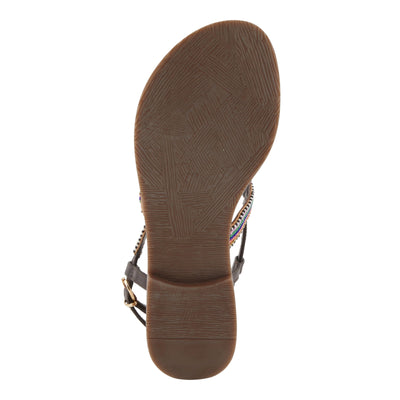 Azura Women's Cartwheel Gladiator Flat Sandal with Jewels and Crystals Rainbow EU 39 / US 8.5