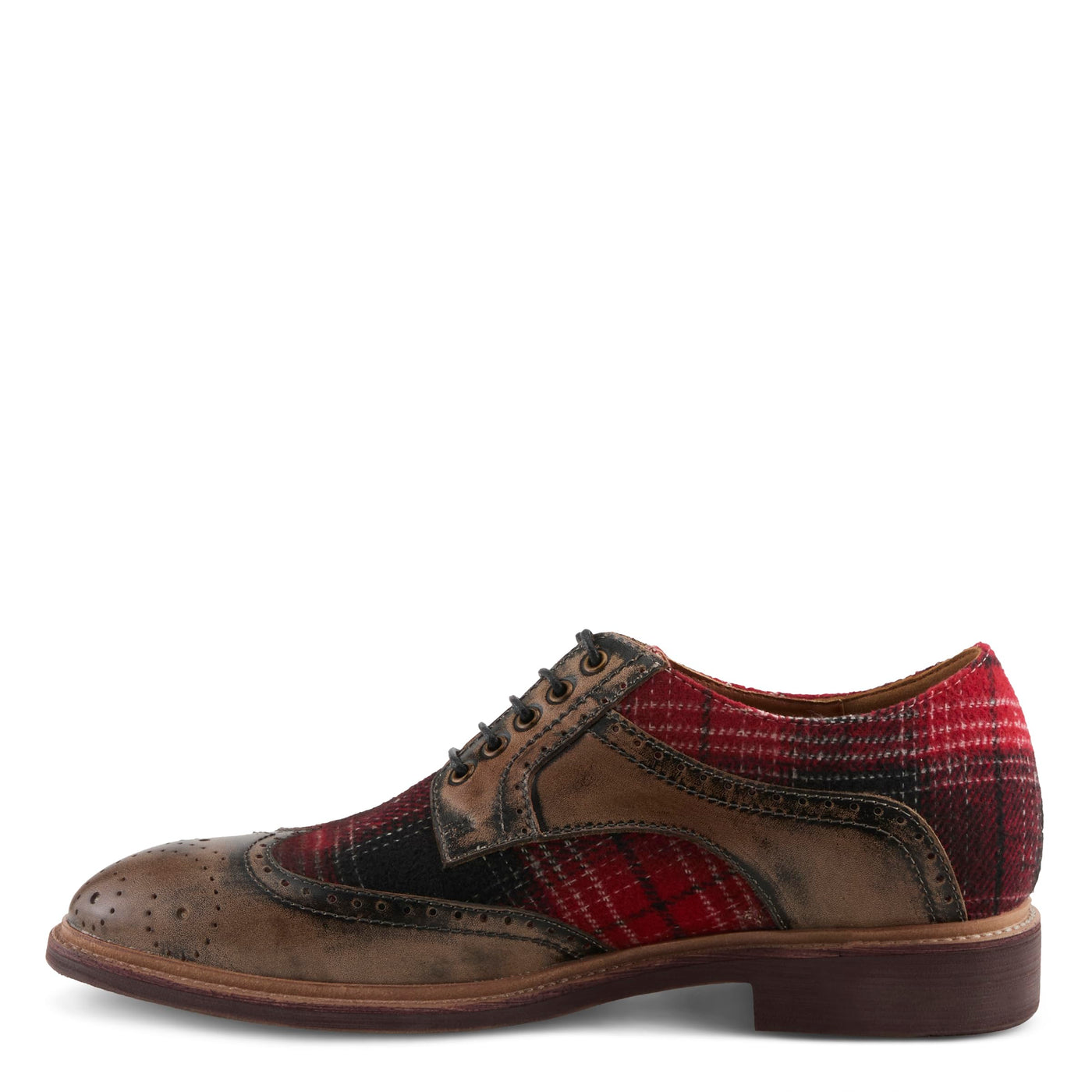 Spring Step L'Artiste Men's Thavo-Plaid Leather Oxford Shoes Grey Multi EU 42 / US 9