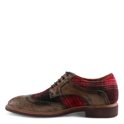 Spring Step L'Artiste Men's Thavo-Plaid Leather Oxford Shoes Grey Multi EU 42 / US 9