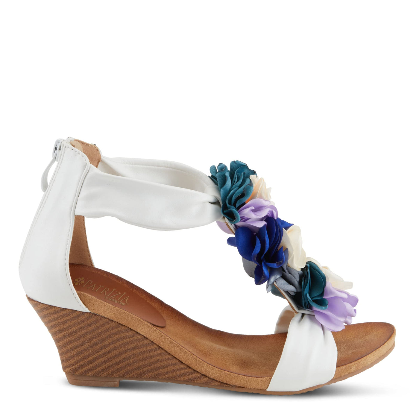 PATRIZIA Women's Begonia T-Strap Wedge Sandal White Multi EU 39 / US 8.5