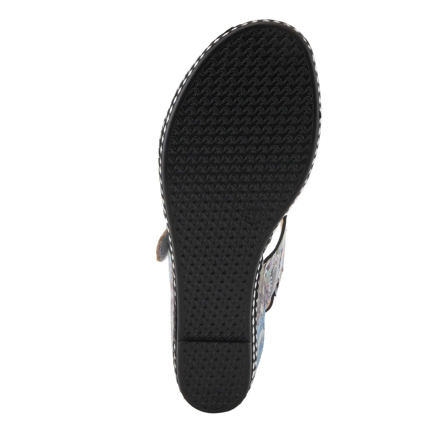 Spring Step L'Artiste Women's FLAVOUR Fashion Wrapped Wedged Sandals | Hand-Painted Leather Accents, Hook and Loop Closure Grey Multi EU 39 / US 8.5