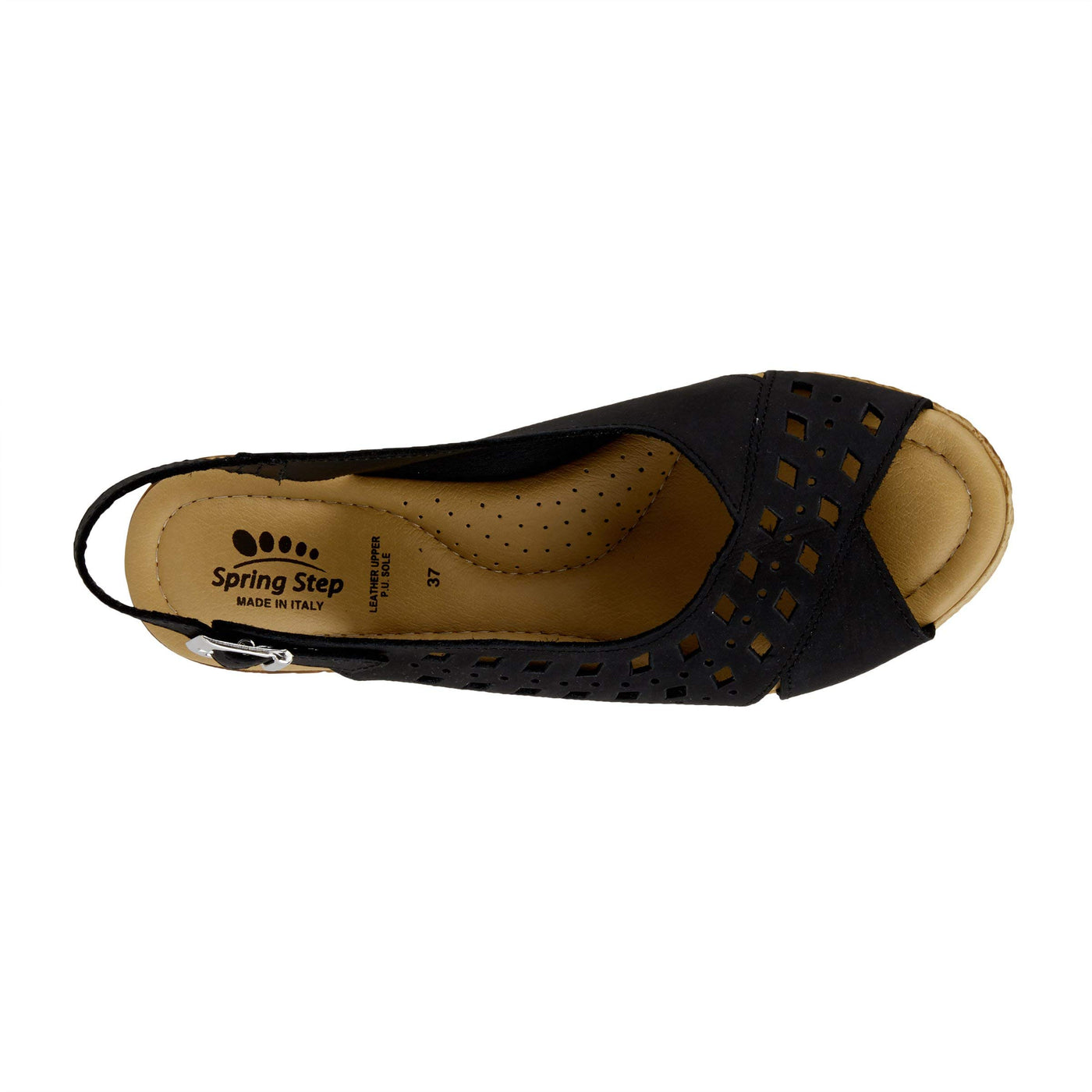 Spring Step Women's Goosey Slingback Sandal Black EU 36 / US 5.5-6