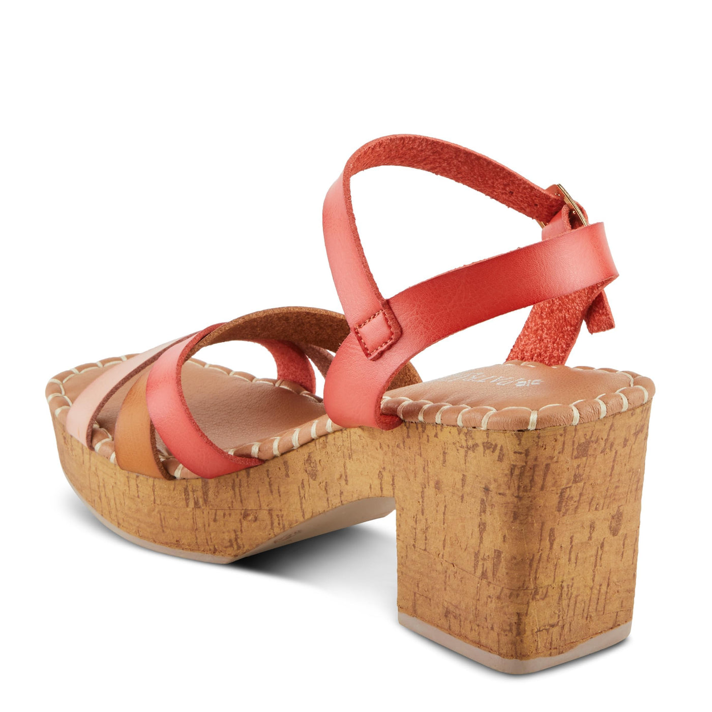 PATRIZIA Women's SANDRINE Quarter Strap Cork Platform Sandals Red Multi EU 38 / US 7.5-8