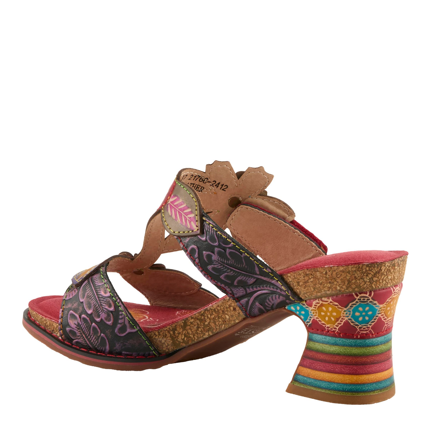 Spring Step L'Artiste Women's Rossie Slide High Heel SandalRed Multi EU 36 / US 5.5-6