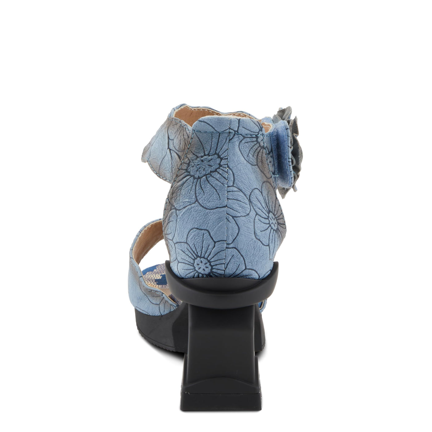 Spring Step L'Artiste Women's SUPERCOOL Heeled Sandals - Embossed Design, Hook and Loop Closure Blue EU 39 / US 8.5