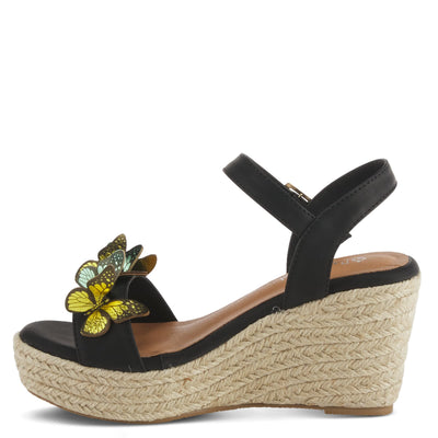 PATRIZIA Women's Flyaway Wedge Sandal Black EU 36 / US 5.5-6