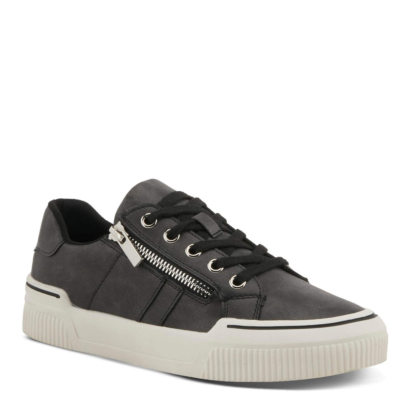 PATRIZIA Women's DARAH Fashion Sneakers with Functional Zipper, Lace Keeper, and Comfortable Fit