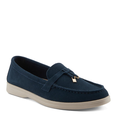 PATRIZIA Women's ISMENE Slip-On Suede Loafers - Almond Toe, Decorative Tassel, Luxurious Comfort Navy Suede EU 42 / US 10.5-11