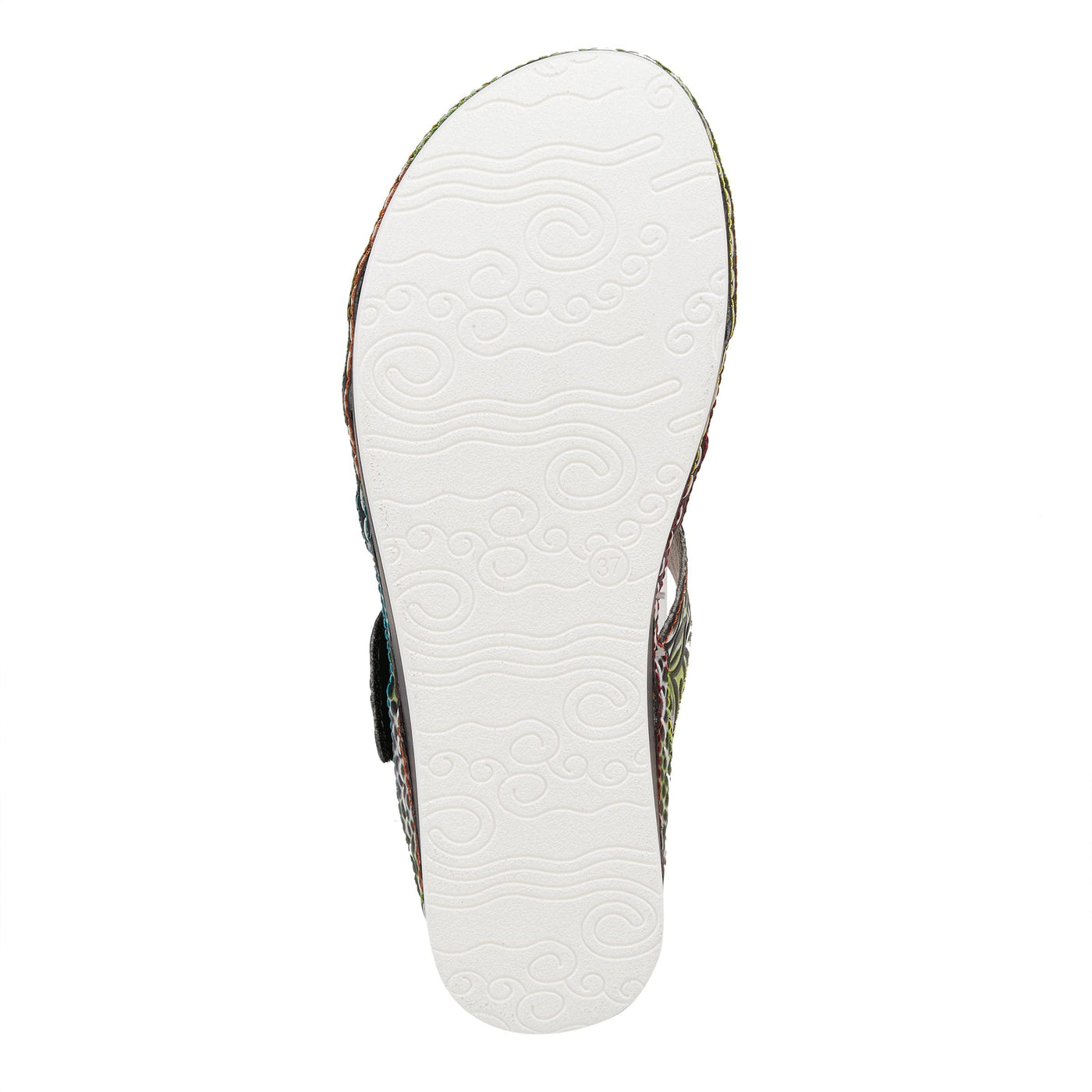 Spring Step L'Artiste Women's CAIMAN Wedge Slide Sandal Black Multi EU 35/5