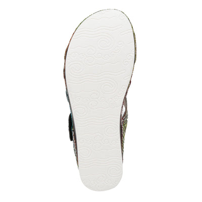 Spring Step L'Artiste Women's CAIMAN Wedge Slide Sandal Black Multi EU 35/5