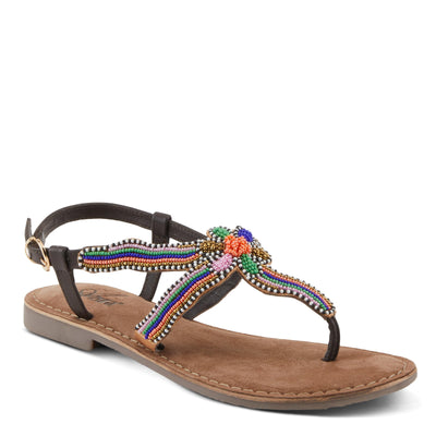 Azura Women's Cartwheel Gladiator Flat Sandal with Jewels and Crystals Rainbow EU 39 / US 8.5
