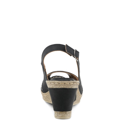 Patrizia Women's Iolite Wedge Sandal, Black, 8.5