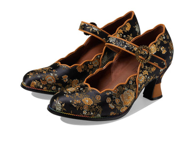L'Artiste by Spring Step Women's Adodora Mary Jane Heeled, Black Multi, EU 41 / US 9.5-10