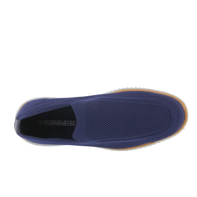 Spring Step Anders Mens Slip-On Shoes - Comfortable Loafer Shoes with Full Length Insole - Lightweight Casual Loafers for Men - Navy EU 41 / US 8-8.5