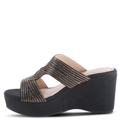 PATRIZIA Women's Cherlyn Slide Wedge Sandal Black EU 40 / US 9