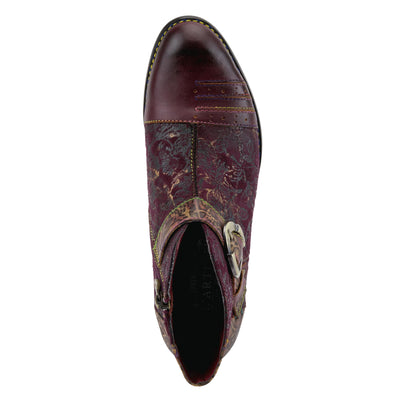 L'Artiste Women's Georgiana Chelsea Boot – Hand-Painted Leather with Metallic Microsuede, Decorative Buckle, and Rainbow Stitching Purple Multi EU 36/5.5-6