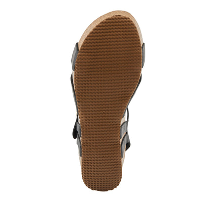 Spring Step BURTON Women's Wedge Sandals - Adjustable Buckle, Supple Leathers, Moldable Footbed Black EU 41 / US 9.5-10