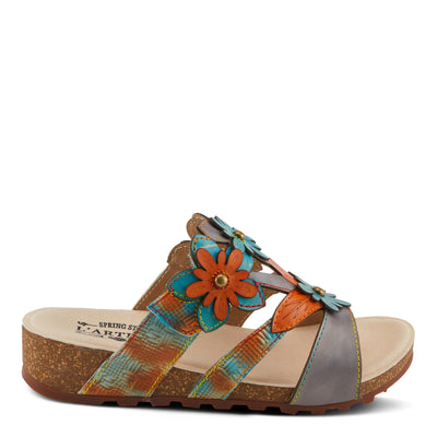 Spring Step L'Artiste Women's LAVONDA - Hand-Painted Floral Sandals with Padded Footbed