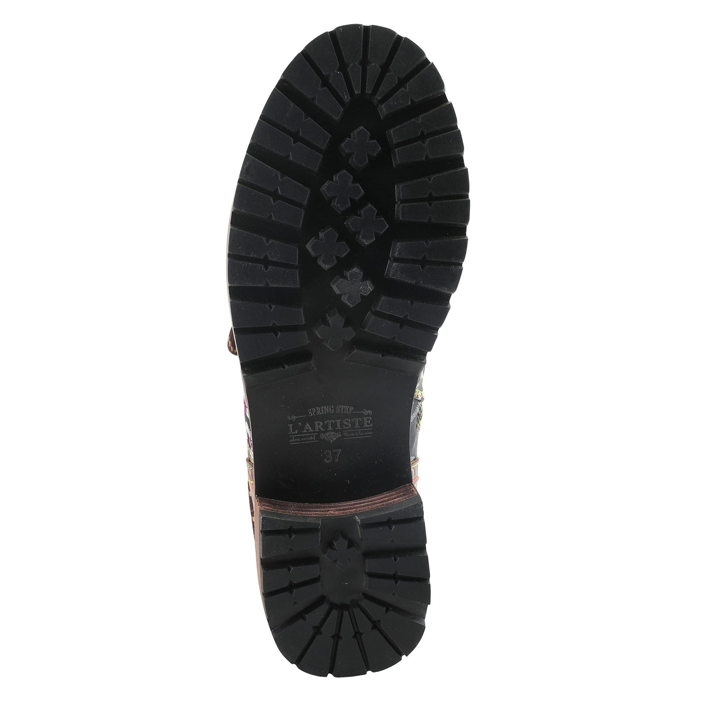 Spring Step L'Artiste Fantastic Booties for Women - Floral Hand Painted Womens Ankle Boots Low Heel - Everyday Wear Leather and Textile Western Booties Brown Multi EU 36 / US 5.5-6