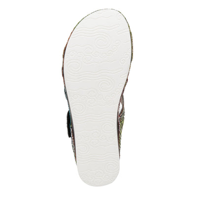 Spring Step L'Artiste Women's Caiman Slide Sandal Black Multi EU 39 / US 8.5