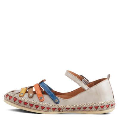 Spring Step Women's Apache Mary-Jane Leather Flat Shoe Grey Multi EU 40 / US 9