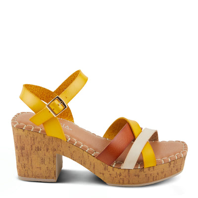 PATRIZIA Women's SANDRINE Quarter Strap Cork Platform Sandals Mustard Multi EU 40 / US 9