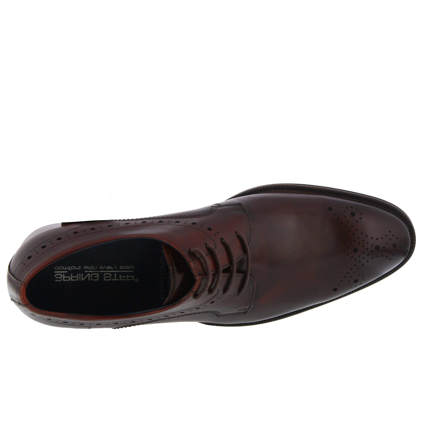 Spring Step Men's Charlie Leather Lace-Up Wingtip Shoe Cabernet