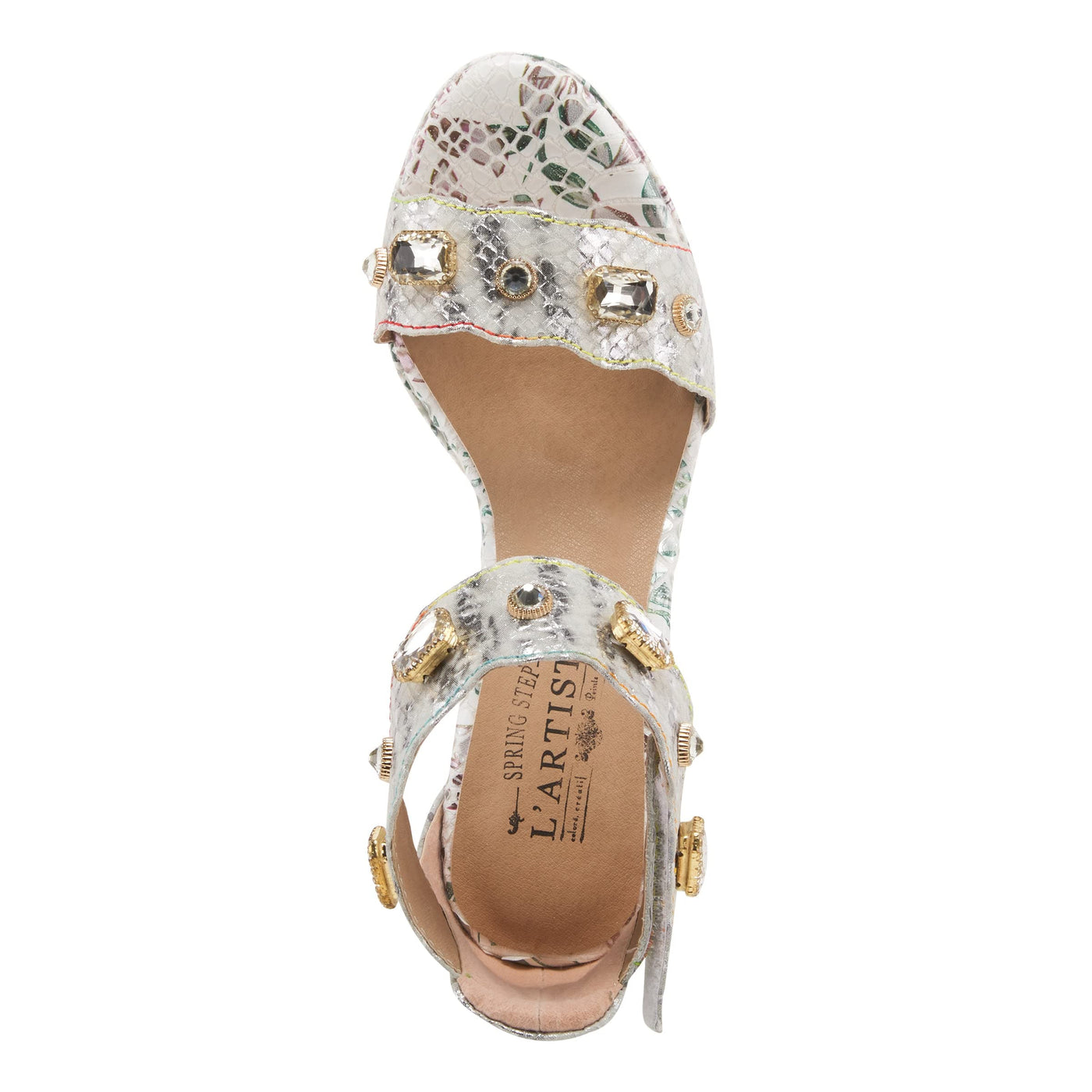 Spring Step L'Artiste Women's Jewell Quarter Strap Sandal Ice EU 38 / US 7.5-8