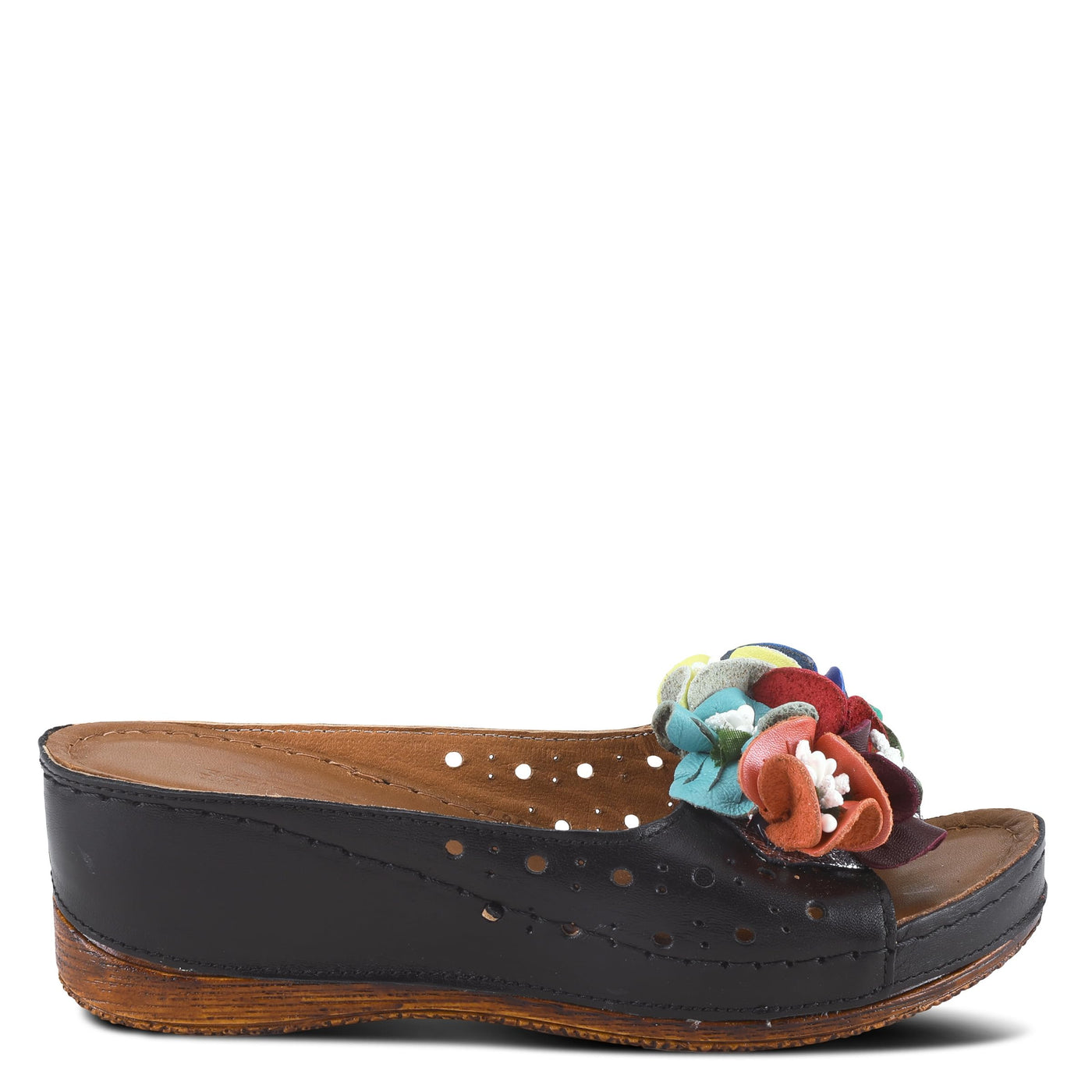 Spring Step Women's Flowerchild Slide Sandal Black EU 41 / US 9.5-10