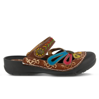 L'artiste by Spring Step Women's Copa Flat Sandal, Brown/Multi, 39 EU/8.5 M US