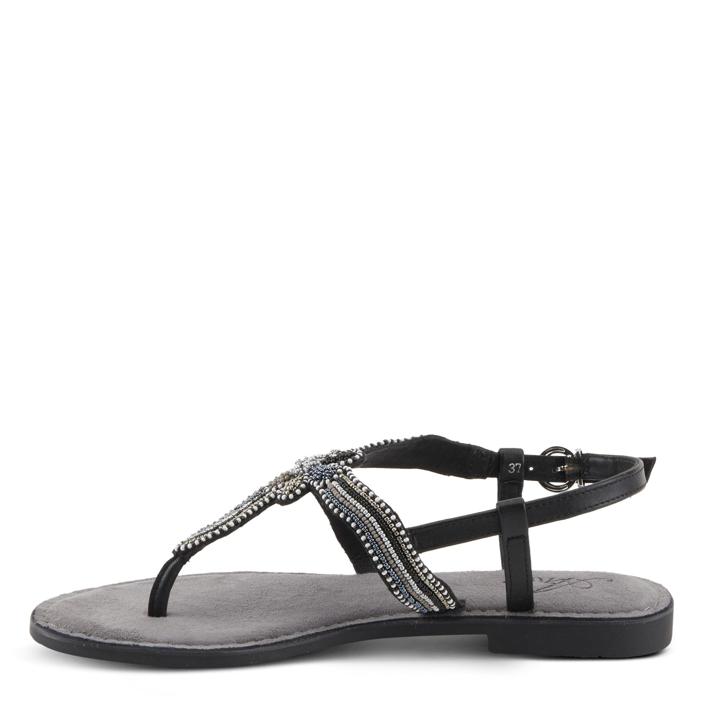 Azura Women's Cartwheel Gladiator Flat Sandal with Jewels and Crystals