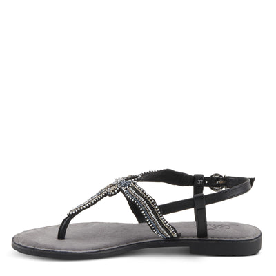 Azura Women's Cartwheel Gladiator Flat Sandal with Jewels and Crystals